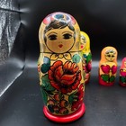 Hand-painted Russian 5 Nesting Dolls Floral Motif Vibrant Colors Matryoshka Vtg
