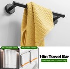 10pcs Matte Black Bathroom Hardware Set Including 16  Hand Towel Bars Toilet