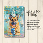German Shepherd Coffee Bar Sign Bark   Brew Dog Funny Metal Tin Decor Wall Art
