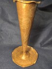 Trumpet Vases Hammered Copper Thick Gauge Arts   Crafts Art Nouveau 11  Pair