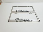 2 Pcs Silver License Plate Frame For 3d Cadillac Logo 