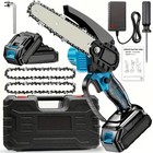 6 Inch Electric Mini Chainsaw Cordless Saw Handheld Tree Wood Cutter 21v Battery