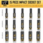 15-piece 1 2  Drive Deep Impact Socket Set  Metric Sockets  8-22mm   Cr-mo Steel