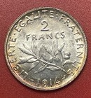 1914 France Silver 2 Francs  Uncirculated 