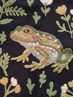 Artisan Crafted Scatter Throw Rug Floral Frog Hand Embroidered 100  Cotton Mat