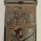 Antique Cast Iron Mailbox Us Mail Wall Mount Double Flap 1920s Eagle   Flags