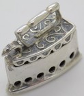 Vintage Italian Handmade Genuine Sterling Silver Fabric Iron Dollhouse Miniature