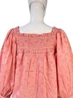 Doen Womens Designer Floral Printed Pleated Cotton Blouse Shirt Tunic Top Size S