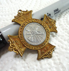 Vintage Fireman s Cross Medallion Medal 1 5 8  Signed