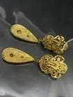 Vtg Art Deco Marshall Field Goldtone Faux Pearl Crystals Clip On Earrings Nwt