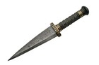 Fixed-blade Dagger   12  Damascus Steel Double Edge Cinquedea Short Sword Knife