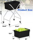 Ardier Tennis Ball Hopper Cart Holds 175 Tennis Balls Or 140 Pickleballs  Por   