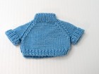 Hand Knitted Sweater For Doll  Plushie  Teddy Bear Winter Theme Blue -snow Angel