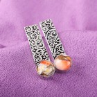 Copper Turquoise Gemstone Drop dangle Orange Earrings 925 Sterling Silver