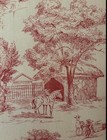 Red pink Toile 3-paneled Room Divider  Privacy Screen  Gorgeous   Sturdy
