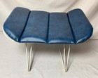 Vintage Original 1966 Homecrest White Metal Wire Patio Ottoman W  Cushion Stool