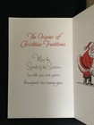 Large Unused Vintage Christmas Winking Santa Claus Greeting Card By Signature