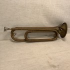 Vintage U s  Regulation Made In Usa Military Brass Bugle With Mouthpiece Damage