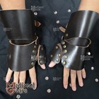 Medieval Leather Armor Gauntlets Pair Wrist Thumb Guard For Renaissance Costume