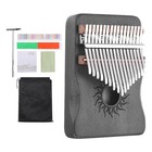17 Keys Thumb Piano  Deep Brown Mini Portable Finger Piano Maple Wood Sun