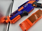 Nerf N-strike Elite Blue Retaliator Dart Blaster Gun W  Stock Barrel   Full Mag