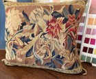 Antique Verdure Tapestry Pillow Silk Velvet And Metallic Braid Trim