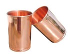 Set Of 2 Pure Copper Water Glass Tumbler For Ayurveda Health Benefits 300 Ml