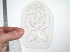 Vtg 1960s 1970s Tattoo Flash Acetate Stencil Kneeling Cartoon Executioner Dd1