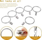 20pcs Rustproof Drapery Matte Stainless Steel Metal Curtain Rings With Clips New