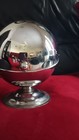 True Vtg Mid-century Art Deco Chrome Orb Flip Top Candy Bowl  Mcm
