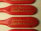 Chicago Milwaukee Electroliners   Vintage Red  Cocktail Stirring Rods Sticks