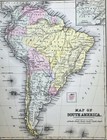1882 Cowperthwait Map South America Brazil Argentina Chile Bolivia Colombia 