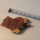 Hand Carved Wooden Owl Bird Wall Plaque Wall Hanging Decor  Brown