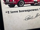 Carroll Shelby Rangoon Red Mustang Daytona Cobra  i Love Horsepower  - 24x18