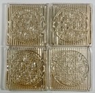 4 Antique Condie Neale Star Prism Glass Tiles   1 Purple Ridged Tile