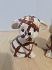 Vintage 50 s Brayton Laguna Ceramic Gingham Dog Calico Cat Salt   Pepper Shakers
