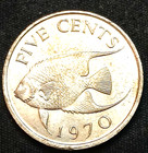 Bermuda 1970  Bermudan 5 Cent Coin Bronze Queen Elizabeth Ii Discovered By Europ