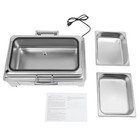 9l Electric Chafing Dish Stainless Steel Buffet Server Chafer Food Warmer 400w