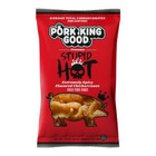 Pork King Good Stupid Hot Flavored Pork Rinds Chicharrones 8 Pack Keto Snacks