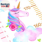 Kids Growth Chart Height Measuring Chart  Unicorn Canvas Wall Hanging Rulers For