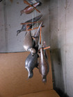 7 Dave Rhodes Hand Carved Painted Birds Dated 2002 On Stringer