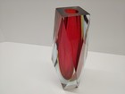 Murano Mandruzzato Sommerso Faceted Mid-century Glass Vase 8  Tall - Beautiful 