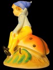 Vintage Pixie  Fairy  Elf  Riding A Ladybug Figurine Made In Occupied Japan