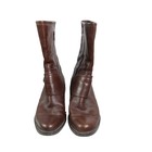 Born Brown Leather Mid Calf Heeled Boots Size 7 5