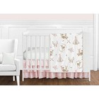 Boho Woodland Deer Floral Baby Girl Crib Bedding Set 11 Pieces Microfiber White
