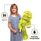 Silly Puppets Zonk Green Monster Puppet - 30  Furry Puppet With Movable Mouth