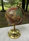 Ancient World Globe Earth Map Tellurion Rotating Geography Decorative Brass Base