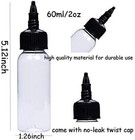8pcs 2 Oz Squeeze Bottles Dispensing Plastic Squeeze With Twist Cap Small Clear 