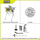 New Ryobi 15 Amp 10 In  500 Rpm Table Saw W   Folding Stand Dyi Pro Project 