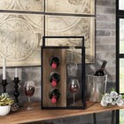 Aberdour Rustic Oak Metal 3-bottle Wine Rack By Carson Reclaimed Oak